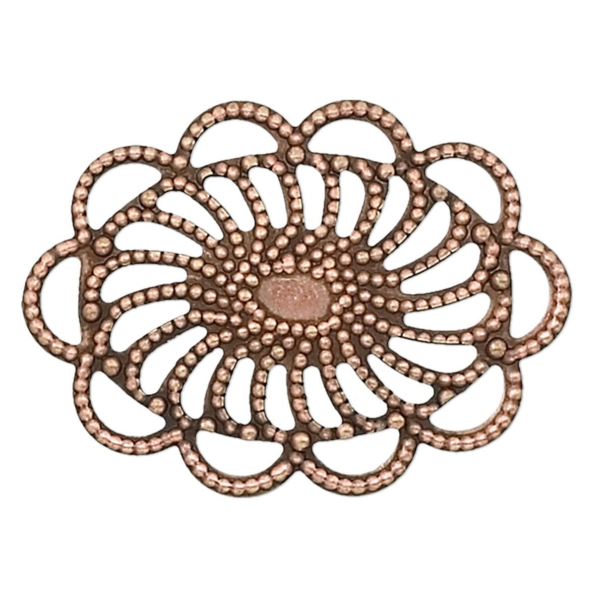Antiqued Copper Filigree Oval Link Connectors 26x19mm - 10 pcs