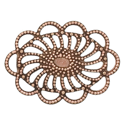 Antiqued Copper Filigree Oval Link Connectors 26x19mm - 10 pcs