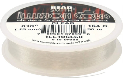 BeadSmith Clear Illusion Cord Monofilament, 0.010" 6lb - 164 Feet
