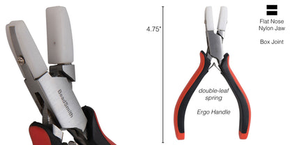BeadSmith Superfine Ergo Double Nylon Jaw Flat Nose Pliers 5"