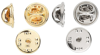 Brass 11.5x6.5mm Squeeze Tie Tac Clutches, Gold or Silver Plated