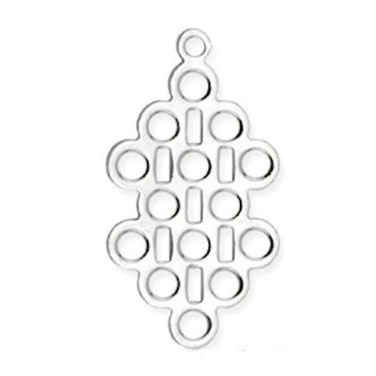Silver Plated Steel 5-to-1 Chandelier Base Connectors, 9x16mm, 15 Holes, 12 pcs
