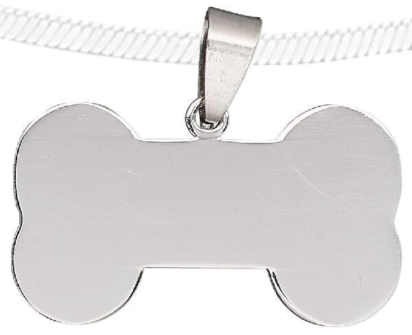 Stainless Steel Dog Bone Blank Pendant with Bail, 32x19mm