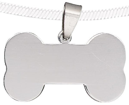 Stainless Steel Dog Bone Blank Pendant with Bail, 32x19mm