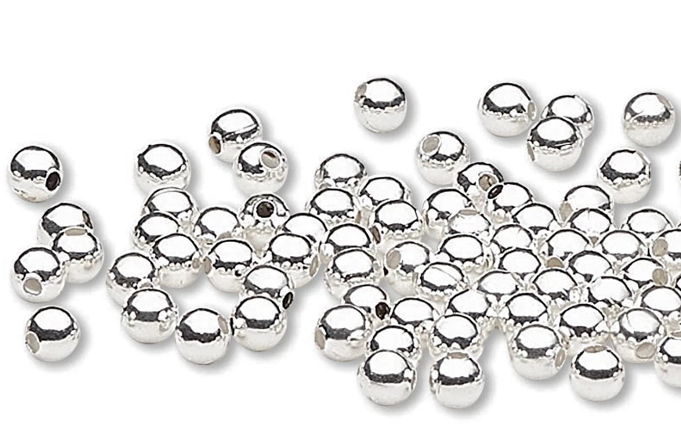Silver Plated Steel Smooth Round Spacer Beads, 2.5mm, 500 pcs