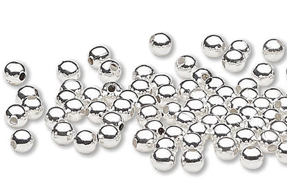 Silver Plated Steel Smooth Round Spacer Beads, 2.5mm, 500 pcs