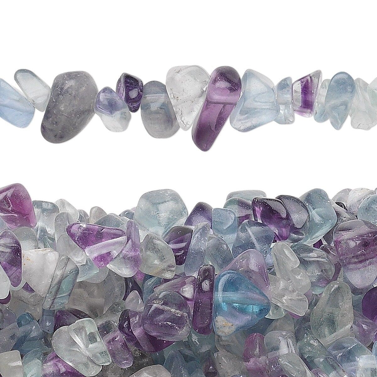 36" Strand Natural Translucent Rainbow Fluorite Medium Chip Beads with 0.5-1.5mm Hole