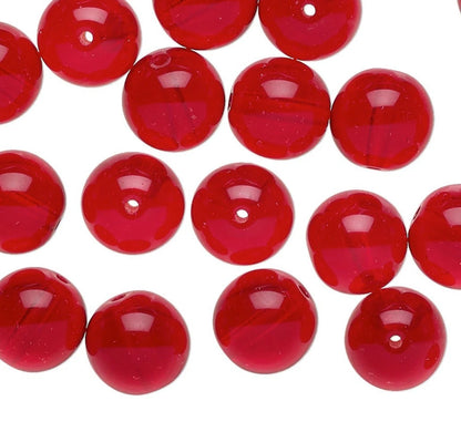 Red beads on a white background