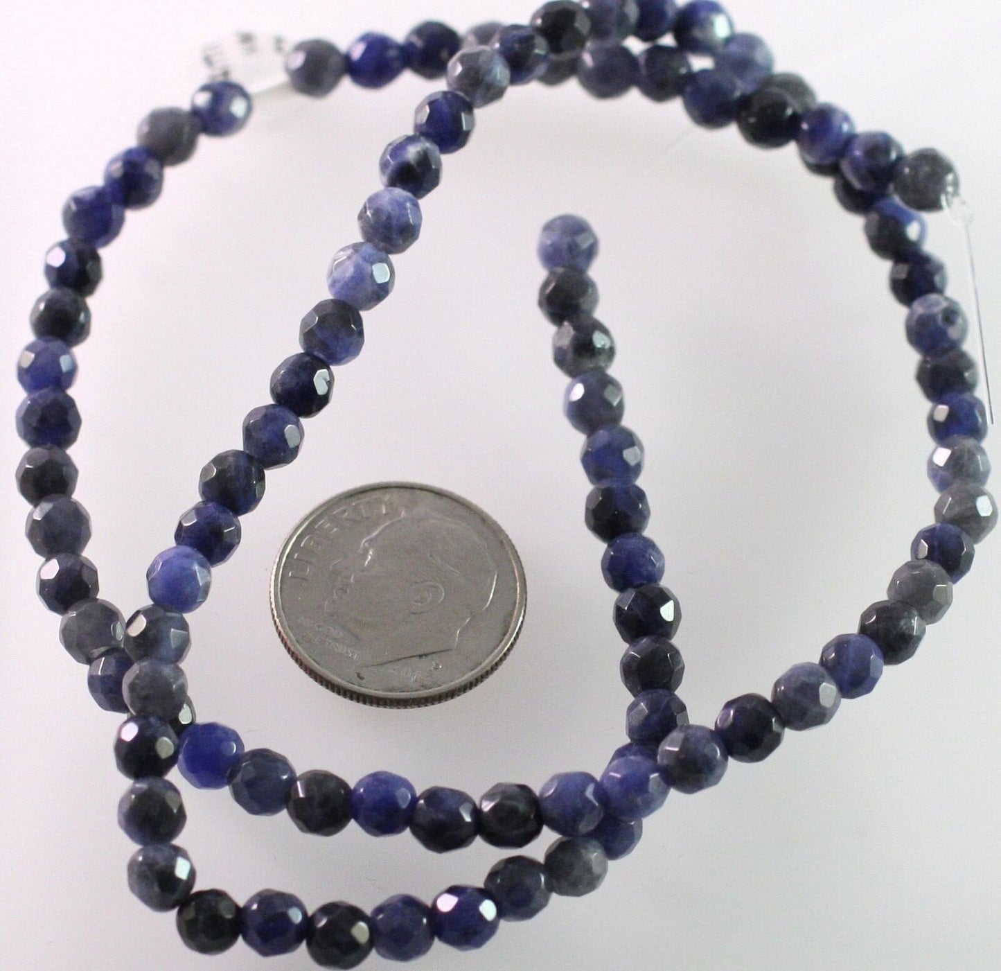 Beads, Sodalite (Natural) B Grade 4mm Faceted Round, 1 Strand (approx. 96 pcs)