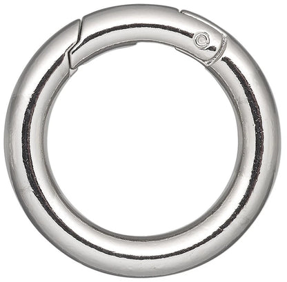 Large Rhodium Plated Steel Carabiner-Style Hinged Bail Clasp, 37mm, 2 pcs