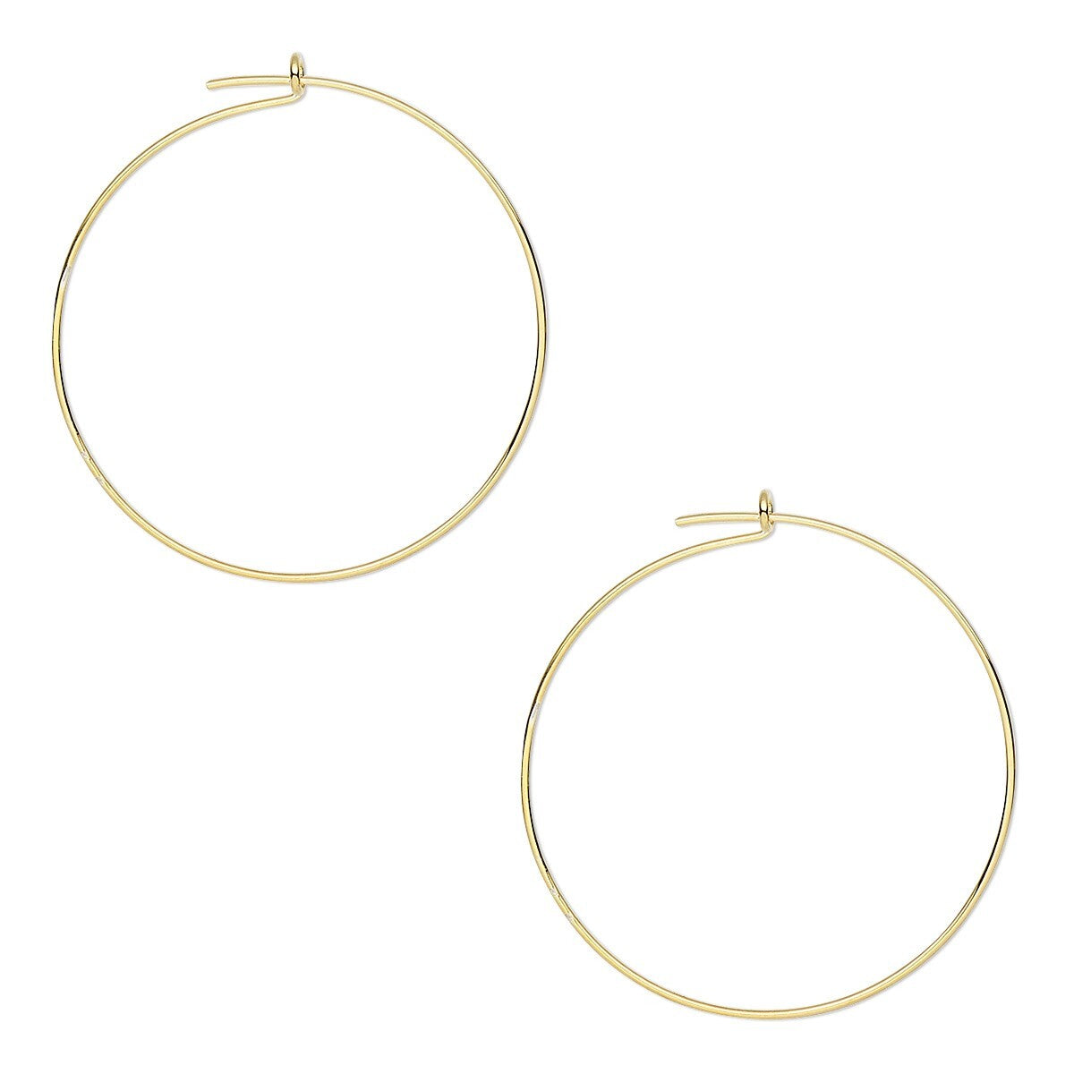 Beading Hoops, Gold Plated Brass, 25mm, 24 Gauge, Round