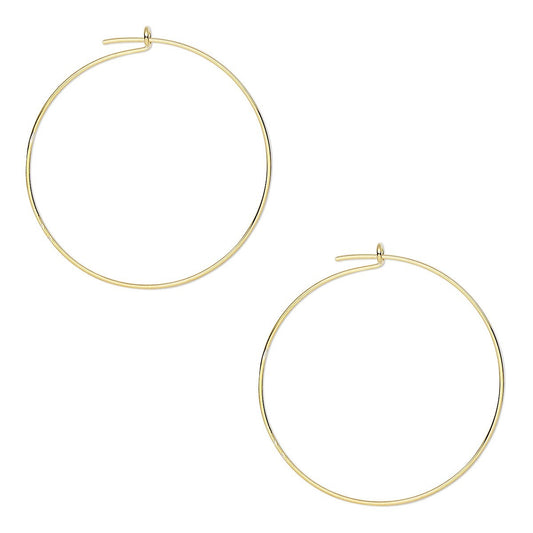 Beading Hoops, Gold Plated Brass, 25mm, 24 Gauge, Round