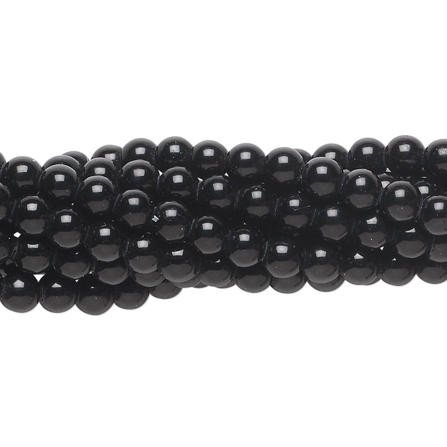 Black Obsidian Round Beads, Natural, 1 Strand – 4mm, 6mm, or 8mm