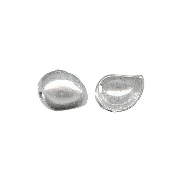 Sterling Silver Leaf Shape Bead Caps, 7x3mm, 2 pcs