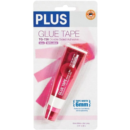Plus Corporation Guardstamp ID-Plus Glue Tape Roller Applicator or Refill, 6mm Wide