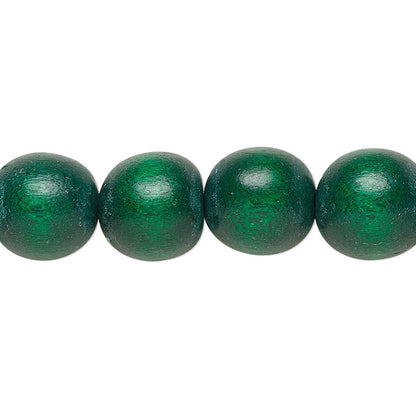 Cheesewood Round Beads, Dyed & Waxed, 11-12mm, 2 Strands, Approx. 70 Beads
