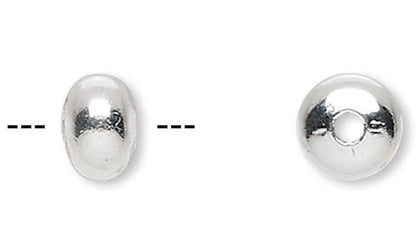 Silver Plated Brass Smooth Saucer Spacer Beads, 4.5x3mm, 100 pcs
