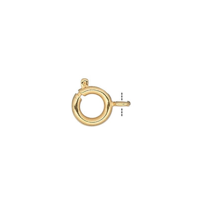 Spring Ring Clasp, Gold Plated Brass 9mm, 100 pcs