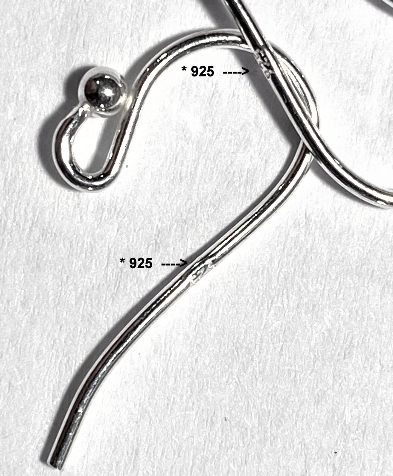 Sterling Silver Fishhook Ear Wires, 18mm, 2mm Ball, 20 Gauge, 50 pcs (25 Pairs)
