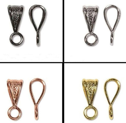 BeadSmith Brass Slide-On Pendant Bails with Loop, 5x5x14mm