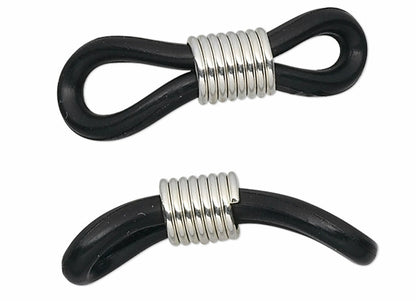 Black Rubber Eyeglass Holders with Adjustable Silver Coil