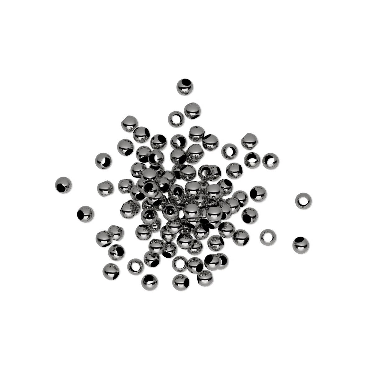 Gunmetal Plated Brass Smooth Micro Round Spacer Beads, 2mm, 100 pcs