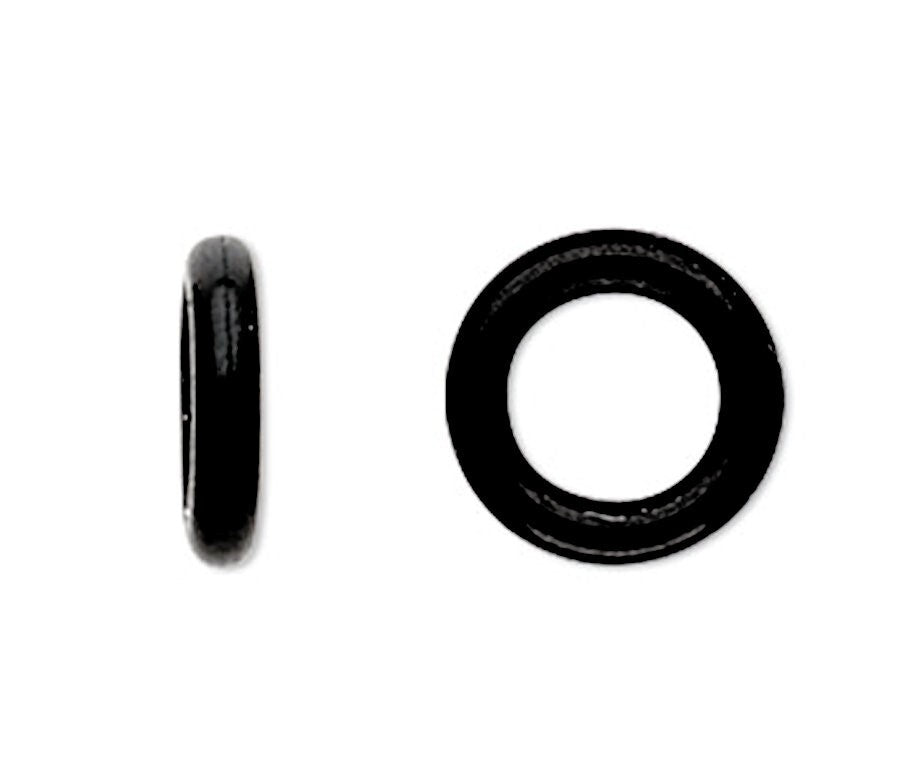 Oh! Ring Silicone Spacer Beads, Black, 7mm, 300 pcs