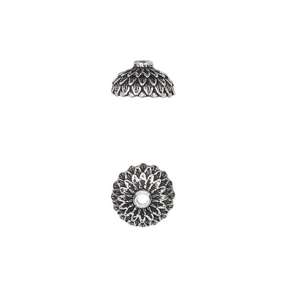 Antiqued Silver Pewter Acorn Bead Caps 9.5mm, Pkg of 2