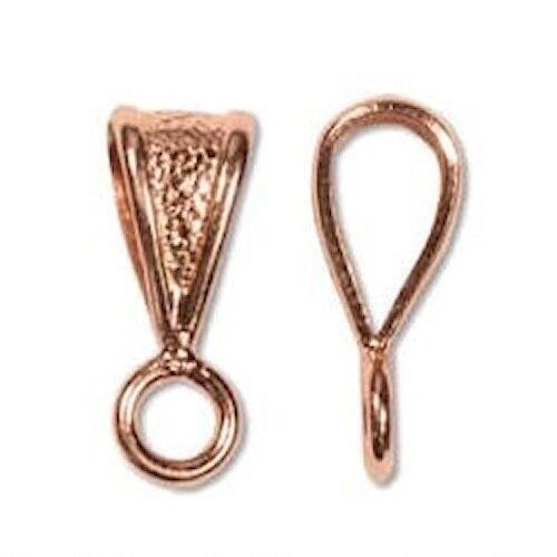 BeadSmith Brass Slide-On Pendant Bails with Loop, 5x5x14mm