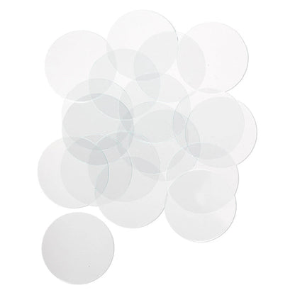 Clear Flat Art Glass Circles 1.5 Inch Grounded Edges (20 pc)