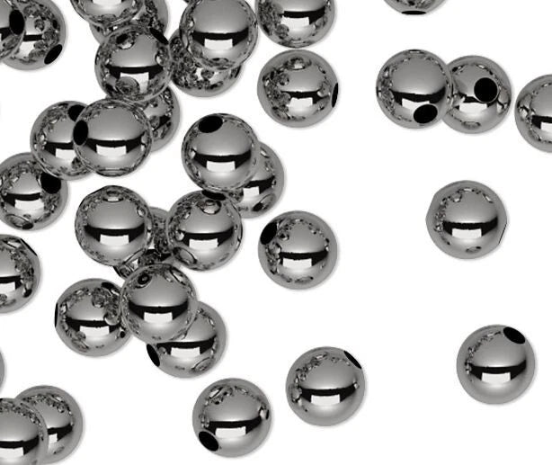 Beadsmith Black Oxide Plated Brass Round Spacer Beads, 3mm, 144 pcs