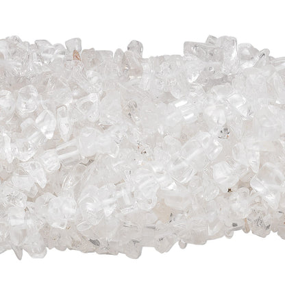 34" Strand Natural Quartz Crystal Medium Chip Beads with 0.5-1.5mm Hole