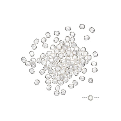 Silver Plated Brass 2mm Smooth Rounded Square Spacer Beads with 0.5mm Hole (100 pc)