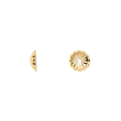 Gold Plated Brass Ribbed Bead Caps 5x2mm for 5-7mm Beads, 1000 pcs
