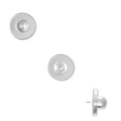 Clear Rubber Hypo-Allergenic Earring Backs 9x5mm - 100 pcs