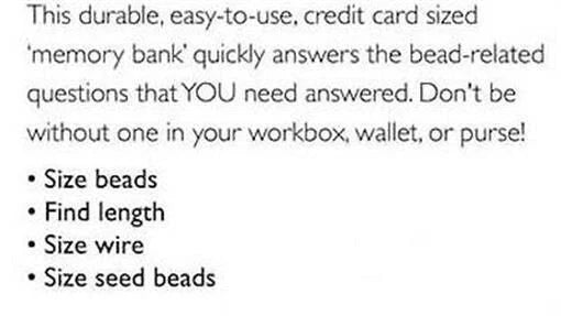 BeadSmith Bead Oracle Wallet Reference Card