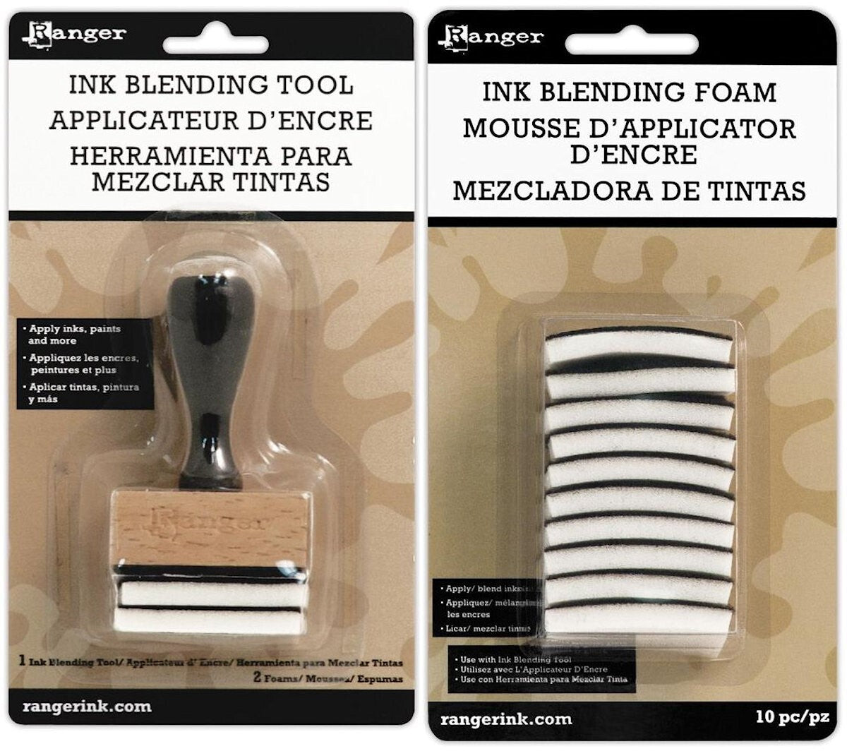 Ranger Ink Blending Tool Rectangle 1-3/4 x 1-1/4 inch with Replacement Pads