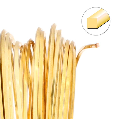 Non-Tarnish Gold Plated Copper Square Wire, 21 Gauge (0.72mm), 4 Yards