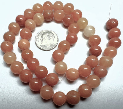 Natural Red Aventurine Round Beads with 0.5-1.5mm Hole, 1 Strand