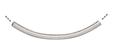 Antiqued Silver Curved Tube Noodle Beads 20x1mm - 100 Pieces