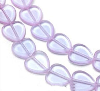 Czech Alexandrite Color-Change Pressed Glass Heart Beads, 6mm, 100 pcs