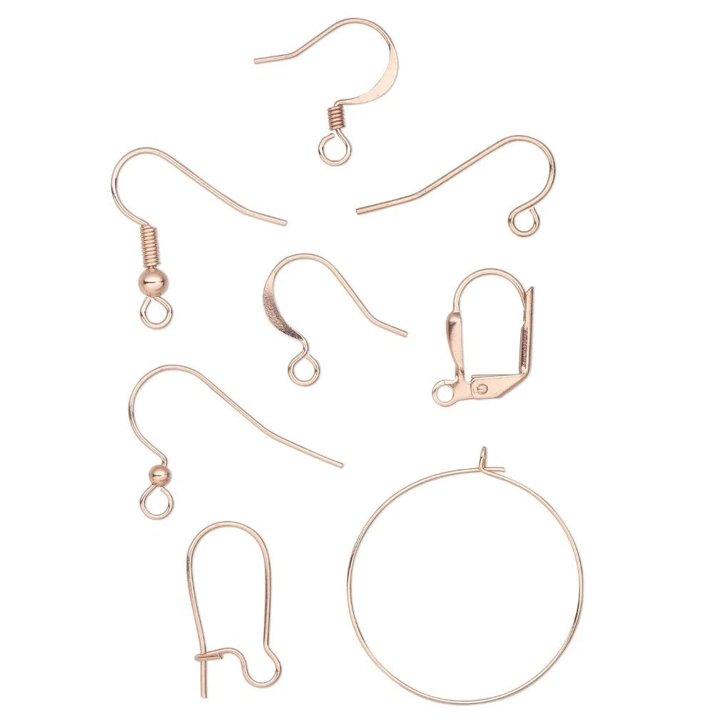 Copper Plated Ear Wire Mix, 50 Pairs – Fishhooks, Hoops, Leverbacks & More