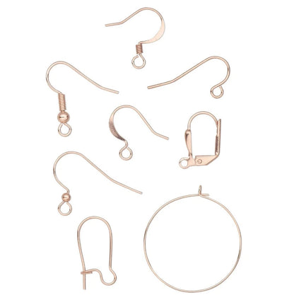 Copper Plated Ear Wire Mix, 50 Pairs – Fishhooks, Hoops, Leverbacks & More