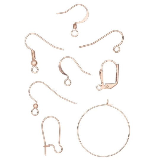 Copper Plated Ear Wire Mix, 50 Pairs – Fishhooks, Hoops, Leverbacks & More