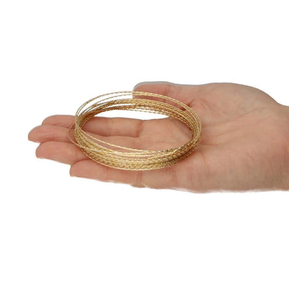 Non-Tarnish Gold Plated Copper Twisted Square Wire, 21 Gauge (1.02mm), 15 Feet