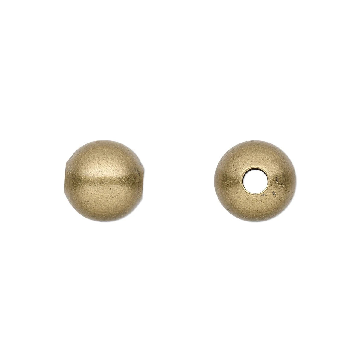Antiqued Gold Plated Brass Smooth Round Beads, 10mm