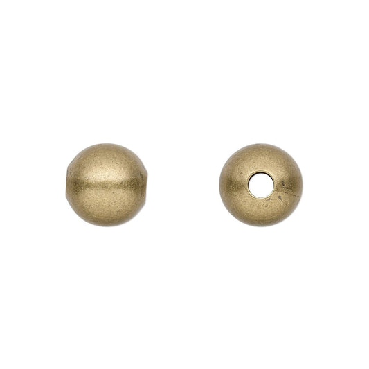 Antiqued Gold Plated Brass Smooth Round Beads, 10mm