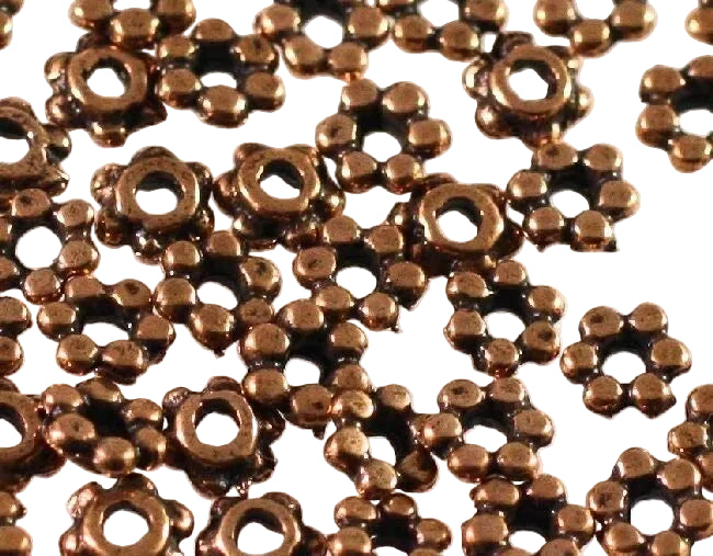 Antiqued Copper Plated Pewter Rondelle Beads, 4.5x1.5mm, 1/4 oz (approx. 60–70 pcs)