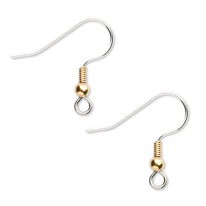 Stainless Steel Fishhook Ear Wires, Gold Ball & Coil, 20mm, 21 Gauge, 1000 pcs (500 Pairs)