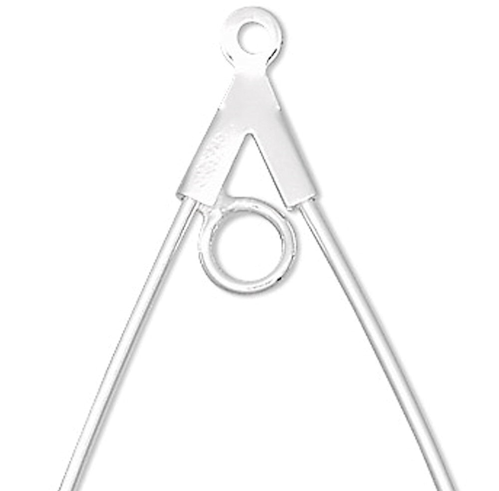 Beading Hoops, Teardrop, 40x22mm, 20 Gauge, Gold or Silver Plated Brass